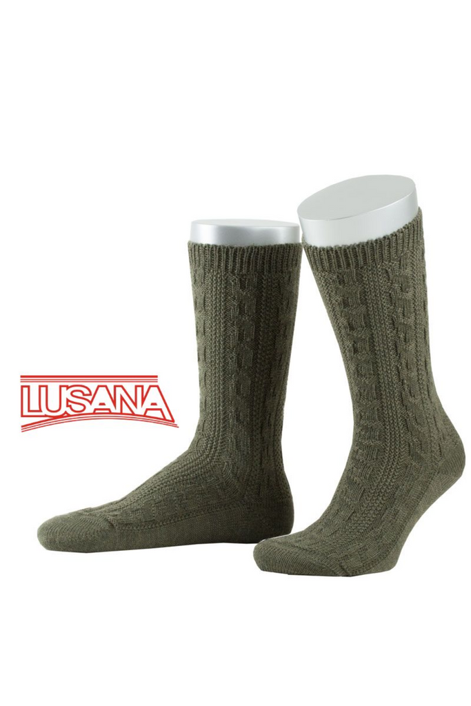 Trachtensocke - Handgekettelte Spitze - Farbe Trachtenbraun - L5697-dquadrat