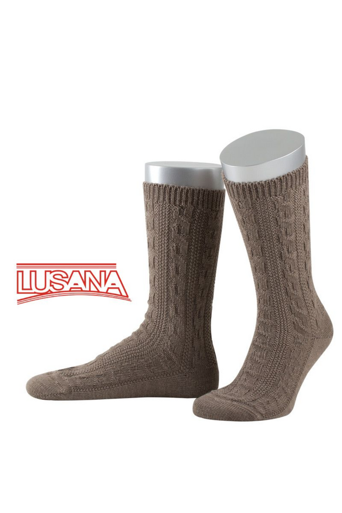 Trachtensocke - Handgekettelte Spitze - Farbe Trachtenbraun - L5697-dquadrat