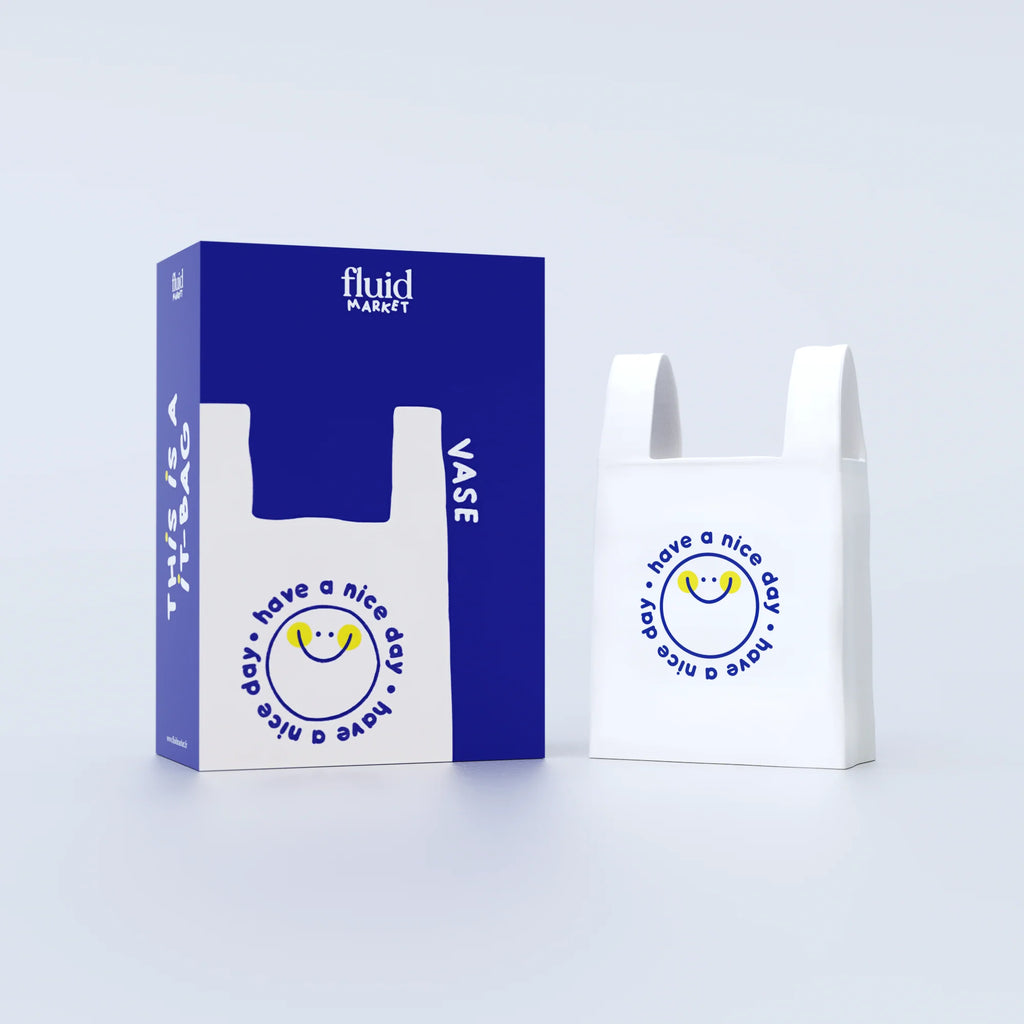 Vase Fluid Market Plastik Tüte Keramikvase