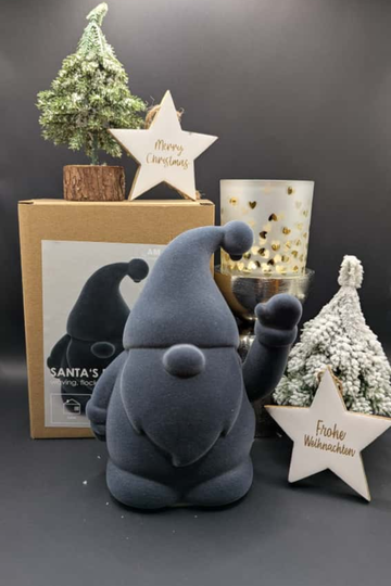 Winke Wichtel - dunkelgrau - Flock - Kunststoff 12x17 - 41059 - AM Design - Weihnachten-dquadrat