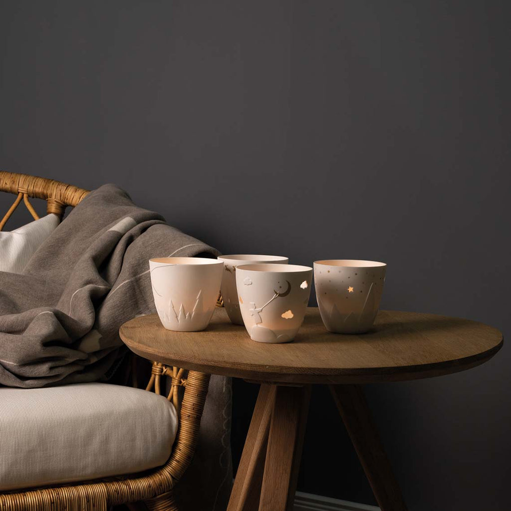 Poesielicht Engel porzellan Räder Design Teelicht Teelichthalter