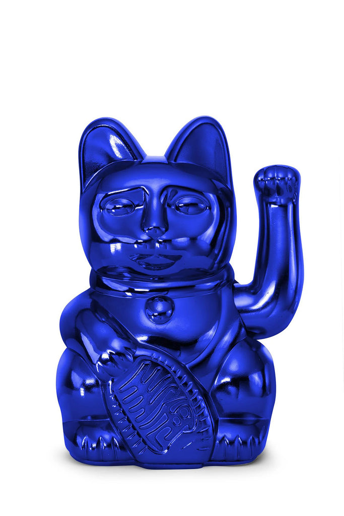 Winkekatze Erde special edition blau lucky cat