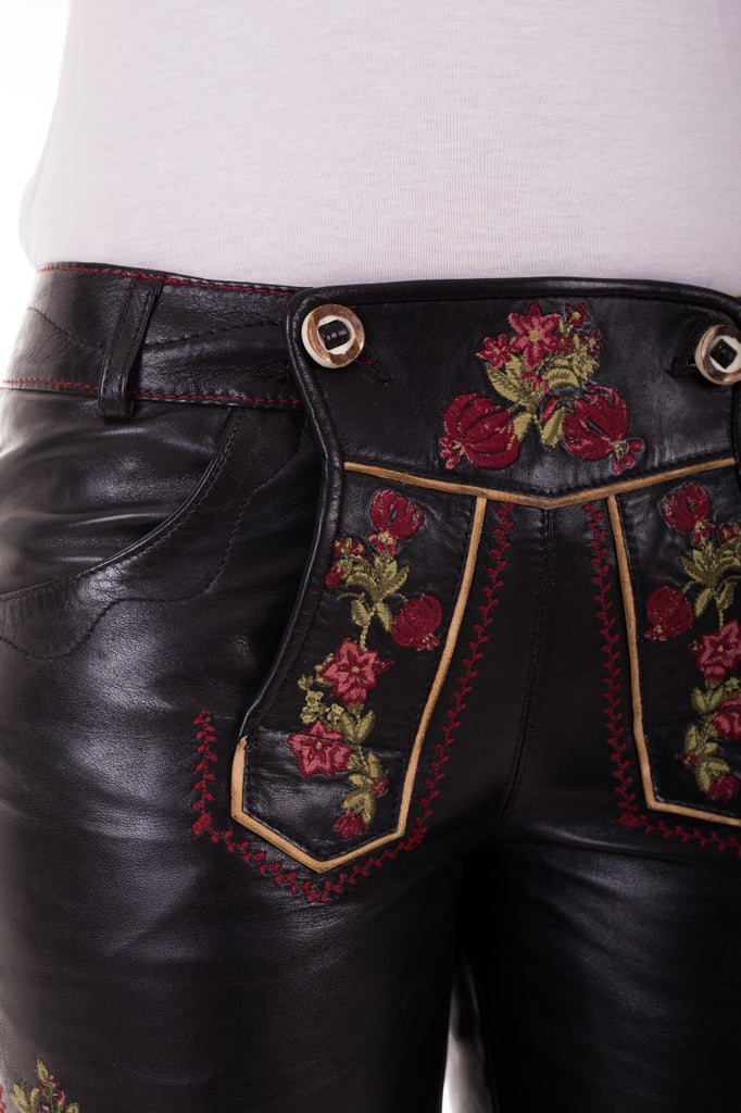 Damen Lederhose - Modell VENEZIA - Krüger Collection - Bermuda - 022369-0-0004