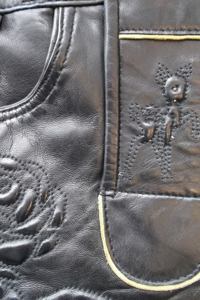 Damen Lederhose - Modell EBONY - Krüger Madl - Kniebund - 035343-0-0004