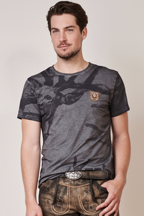 Herren T-Shirt - Modell HIRSCHGEWEIH - Krüger Buam - 097204-0-0044