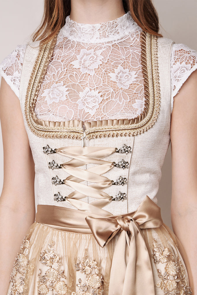 Krüger Collection dirndl ecru spitzenschürtze Hochzeit Festlich