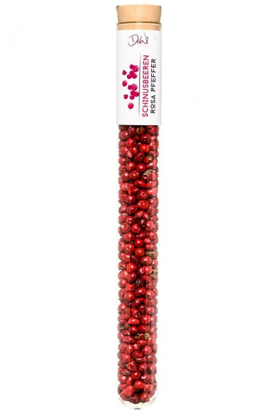 gewürze im reagenzglas Rosa-Pfeffer-Schinusbeeren