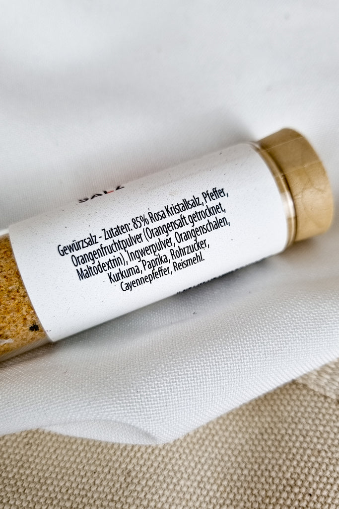 gewürze im reagenzglas Orangen-Ingwer-Salz