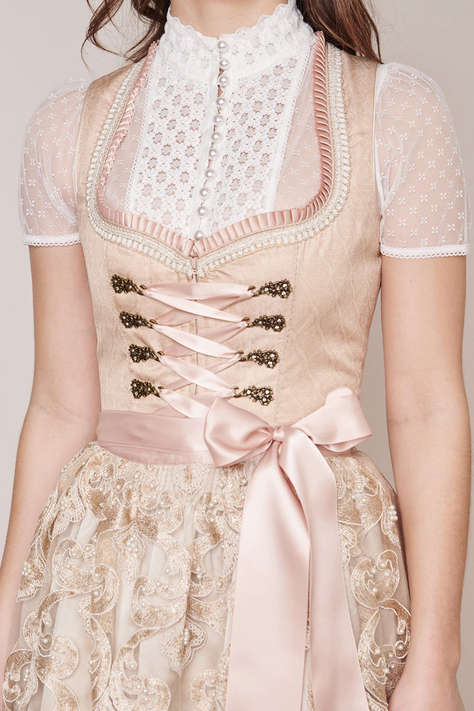 Krüger Dirndl Creme Spitzenschürze filigran neue kollektion