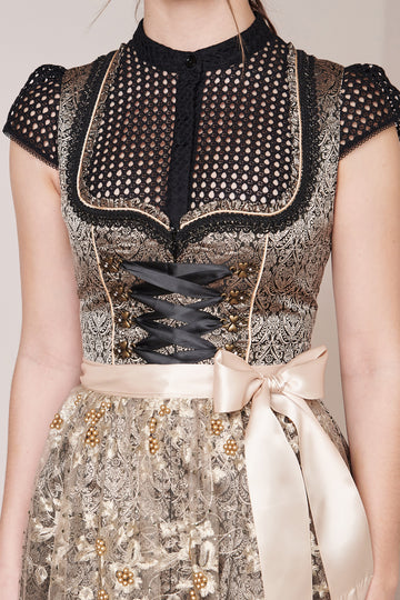 Dirndl Krüger Schwarz gold spitze stickerei madl