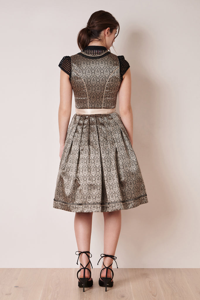 Dirndl Krüger Schwarz gold spitze stickerei madl