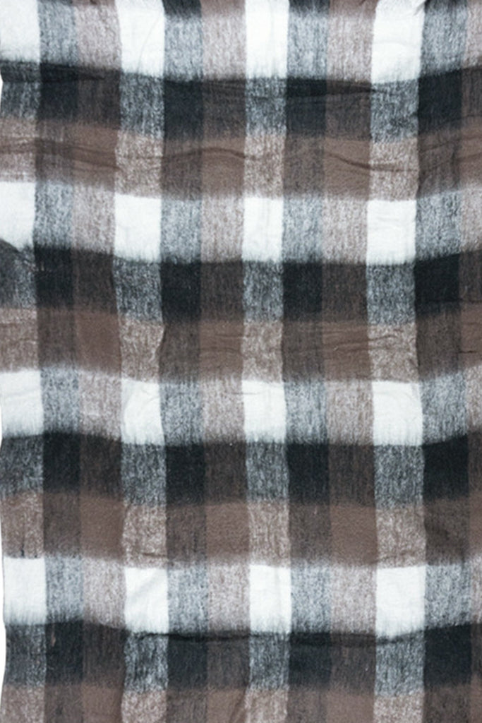 decke in wolloptik braun beige kariert