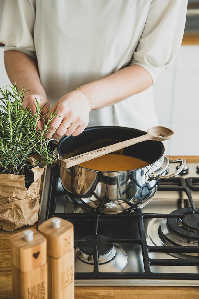 Gewürzmühle räder design Liebe gibt dem Leben Pfeffer Bambus