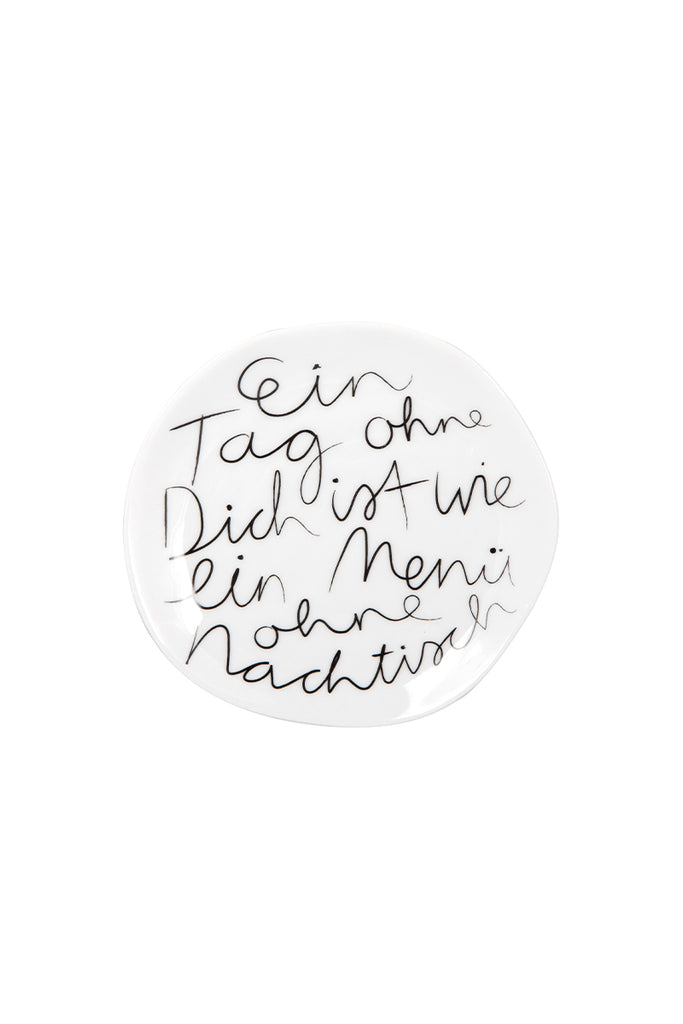 kleiner teller mit spruch oder aquarell von räder