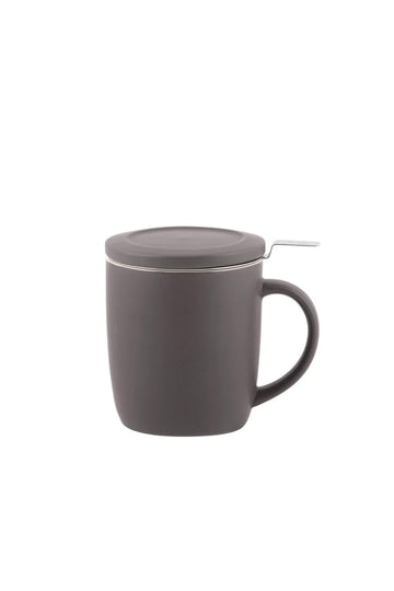 teetasse steingut mit teesieb und deckel schwarz