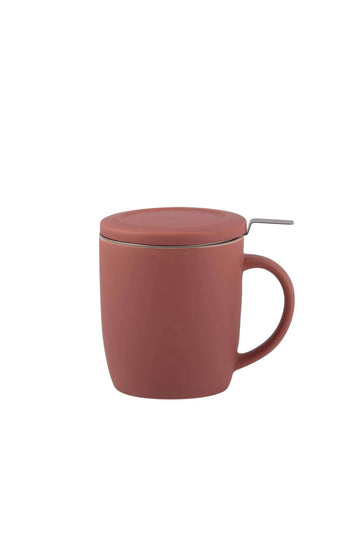 teetasse steingut mit teesieb und deckel teracotta