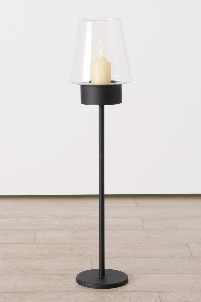 windlicht metall mit glas