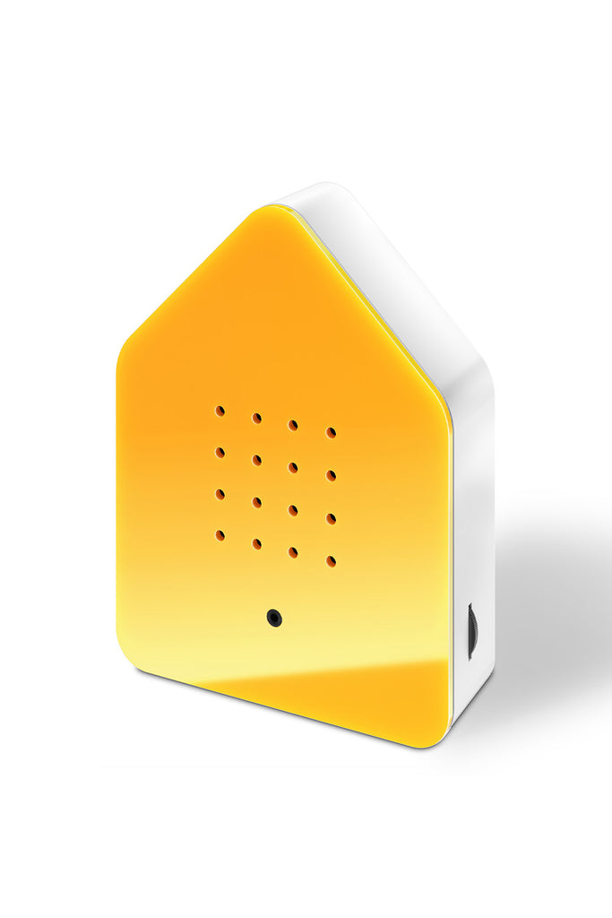 zwitscherbox mit vogelsound gelb