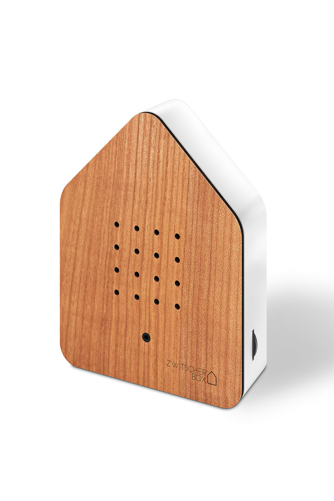 zwitscherbox mit vogelsound holz kirsche