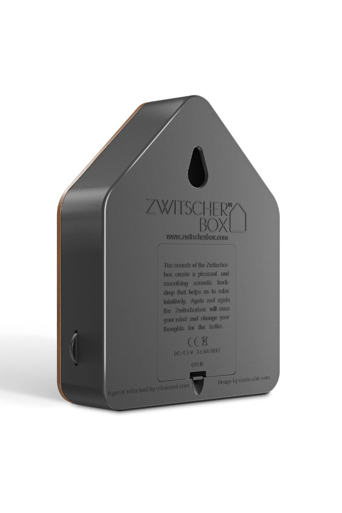 zwitscherbox mit vogelsound holz walnuss