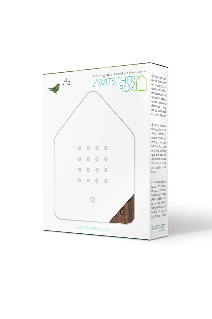 zwitscherbox mit vogelsound holz walnuss