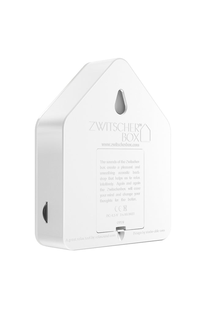 zwitscherbox mit vogelsound weiß