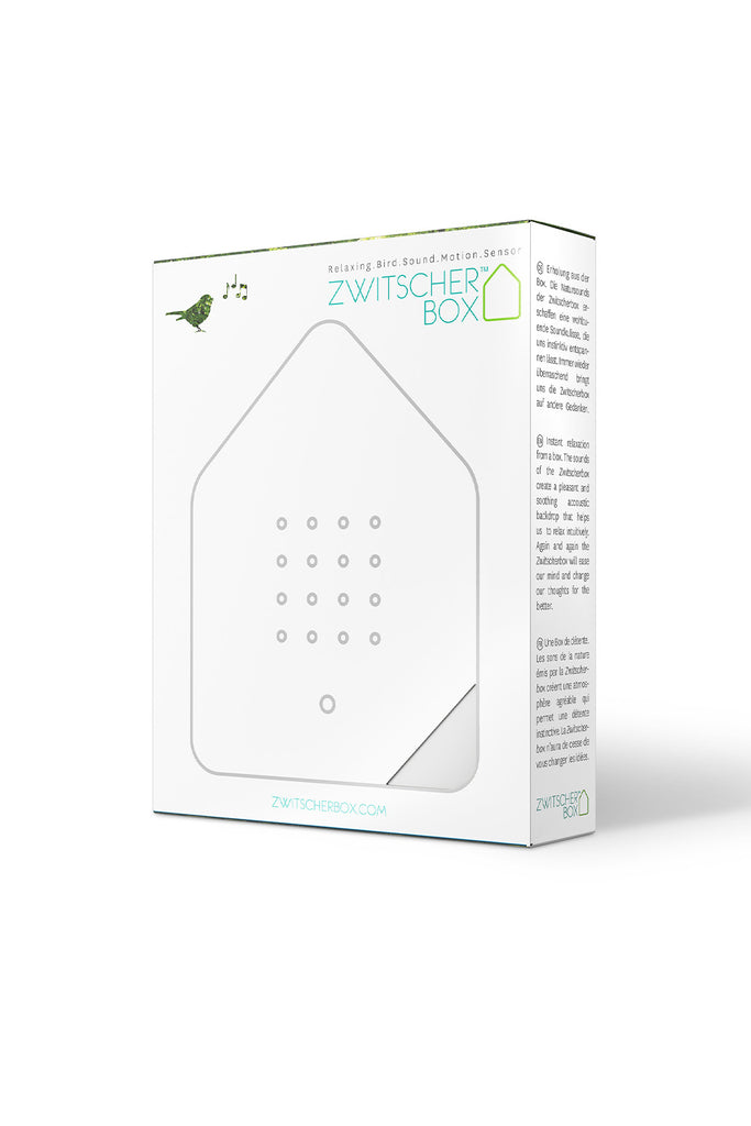 zwitscherbox mit vogelsound weiß