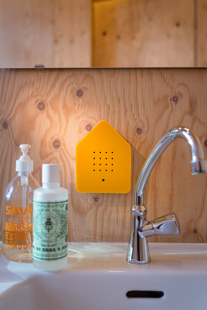 zwitscherbox mit vogelsound gelb